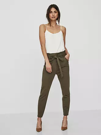 VERO MODA | Pantaloni a vita alta vestibilità ampia VMEVA | olive